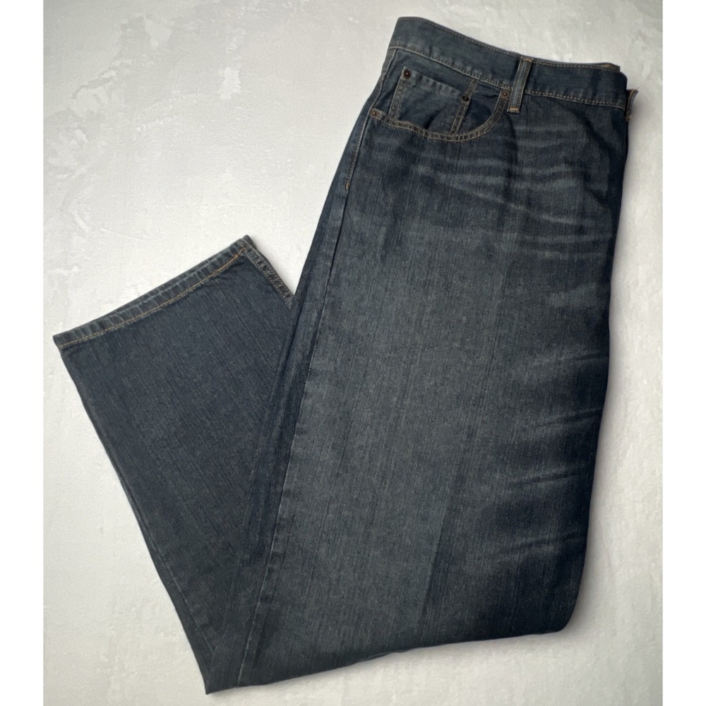 Levis 550 Jeans Mens 46‎ Relaxed Fit Blue Denim Whiskered Front Distressed